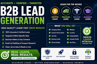 do accurate b2b lead generation for crypto, trucking, doctor, and business niche