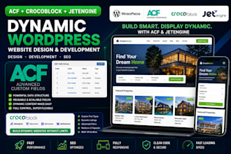 acf wordpress crocoblock jetengine dynamic website design development seo