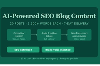 deliver an ai content gap audit with 3 ready to publish blog briefs