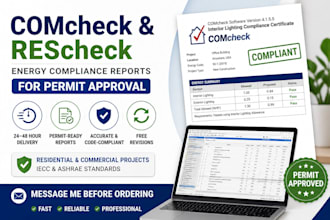 do comsheck rescheck and energy compliance report for permits