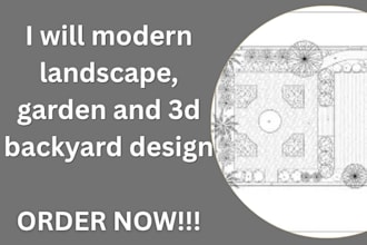 modern landscape, garden 3d backyard design