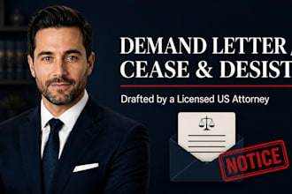 draft a powerful demand letter or cease and desist as a US attorney