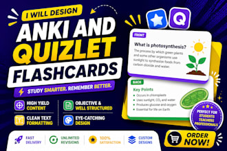 design flashcards on anki, quizlet