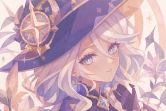 draw custom anime pfp in geometric style
