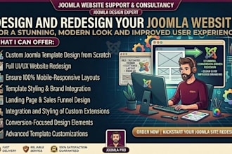 design or redesign your joomla website into a modern, responsive and professiona