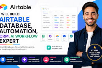 build airtable database, airtable automation, airtable CRM, ai workflow expert