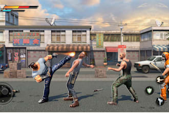 build a 2d 3d mobile fighting game, shooting game with animations