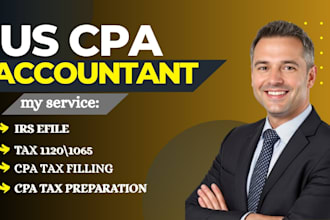efile US tax returns for individuals and business as CPA 1040, 1120, 1065