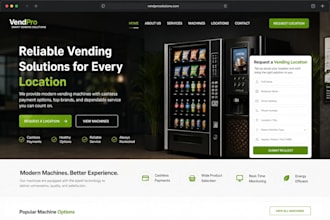 design custom vending machine website for snack and route businesses vending