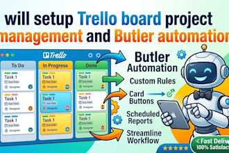 setup trello board project management and butler automation