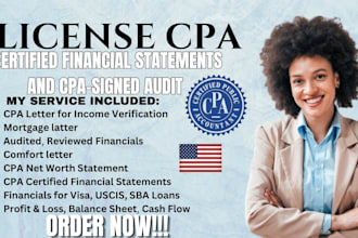 verified US CPA letter comfort letter mortgage letter income verification letter