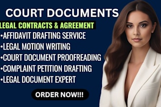 draft or proofread affidavit, motion, petition, or complaint, other legal docs
