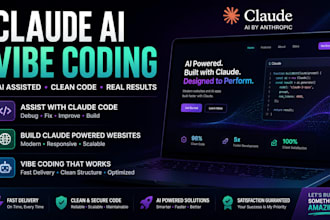 assist with claude code, vibe coding and build your claude powered website