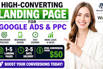 design high, converting wordpress or wix landing pages