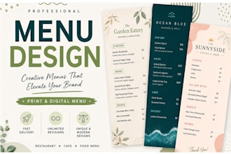 design digital menu food flyer modern resturant menu board