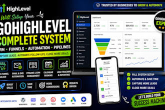 setup gohighlevel CRM sales funnel automation pipelines and lead generation