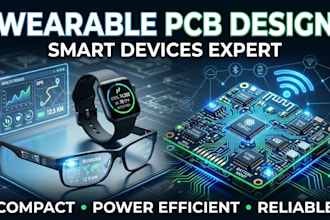 design professional pcb for smart wearable tech glasses, watch, band, rings