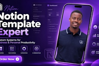 create notion template, notion dashboard, notion consultation for productivity