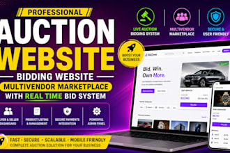 build auction website, bidding website, multivendor marketplace with bid system