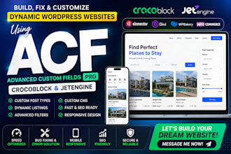 design fix wordpress website with acf elementor divi jetengine crocoblock