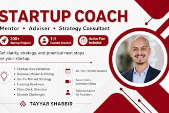 be your startup business coach mentor and strategy consultant