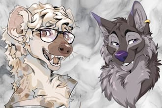 draw furry headshot furry icon fursona headshot  furry profile picture furry art