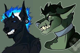draw furry headshot furry icon fursona headshot  furry profile picture furry art