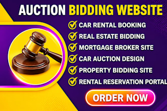 design bidding, car rental, auction, mortgage website, bidding real estate