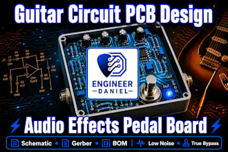 design guitar circuit pcb audio effects pedal board with gerber files and bom