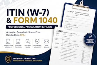apply for itin with form w7 and file US tax return form 1040 as CPA