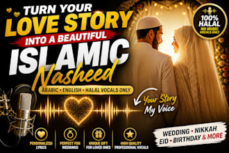 create personalized arabic english islamic wedding nasheed with soulful vocals