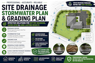 do site drainage design, stormwater plan and grading plan