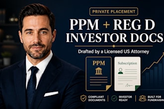 draft your ppm, reg d private placement memorandum investor doc as US attorney