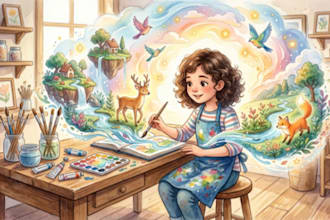 create children book illustration character design and KDP ready book