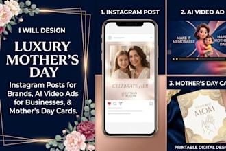 create luxury mothers day design posts ai video ads and cards for brands