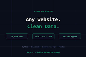 scrape any website and deliver clean excel or CSV data