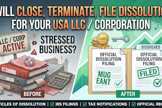 close, terminate, file dissolution, your USA corporation, llc
