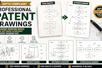 create software flowcharts, UI UX patent diagrams and technical drawings
