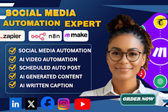do social media automation make com automation n8n social media ai automation