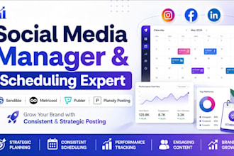 do social media manager marketing sendible metricool publer planoly posting