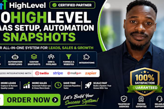 set up gohighlevel saas, automation and snapshots
