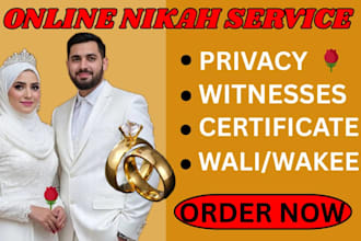 conduct online nikah islamic wedding wali witness istikhara certificate
