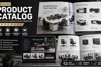 design b2b sales product catalog for office workstation furniture brochure