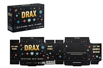 design card box dieline, diecut, tuck box, card game packaging print ready art