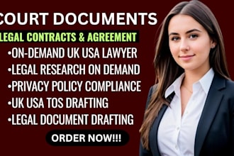 do legal research, legal motion, privacy policy, tos, legal document UK USA