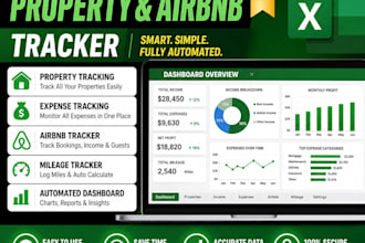 build property, airbnb host data and expense tracker excel sheet