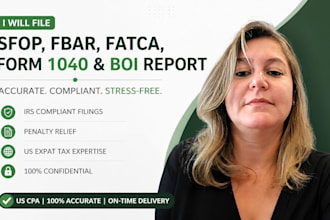 file fbar, fatca, sfop for full irs compliance, penalty relief and boi report