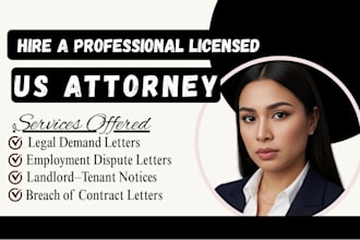 write a legal letter for employment, landlord tenant, or dispute as US attorney