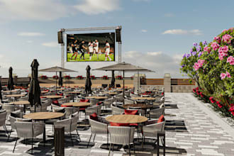 design 3d outdoor cafe, camping restaurant, lounge space, party space render