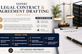 draft and review legal contracts and agreements